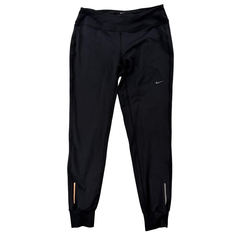 Nike Track Pants Mens Small Dri-FIT Black Knit Running Joggers Reflective‎